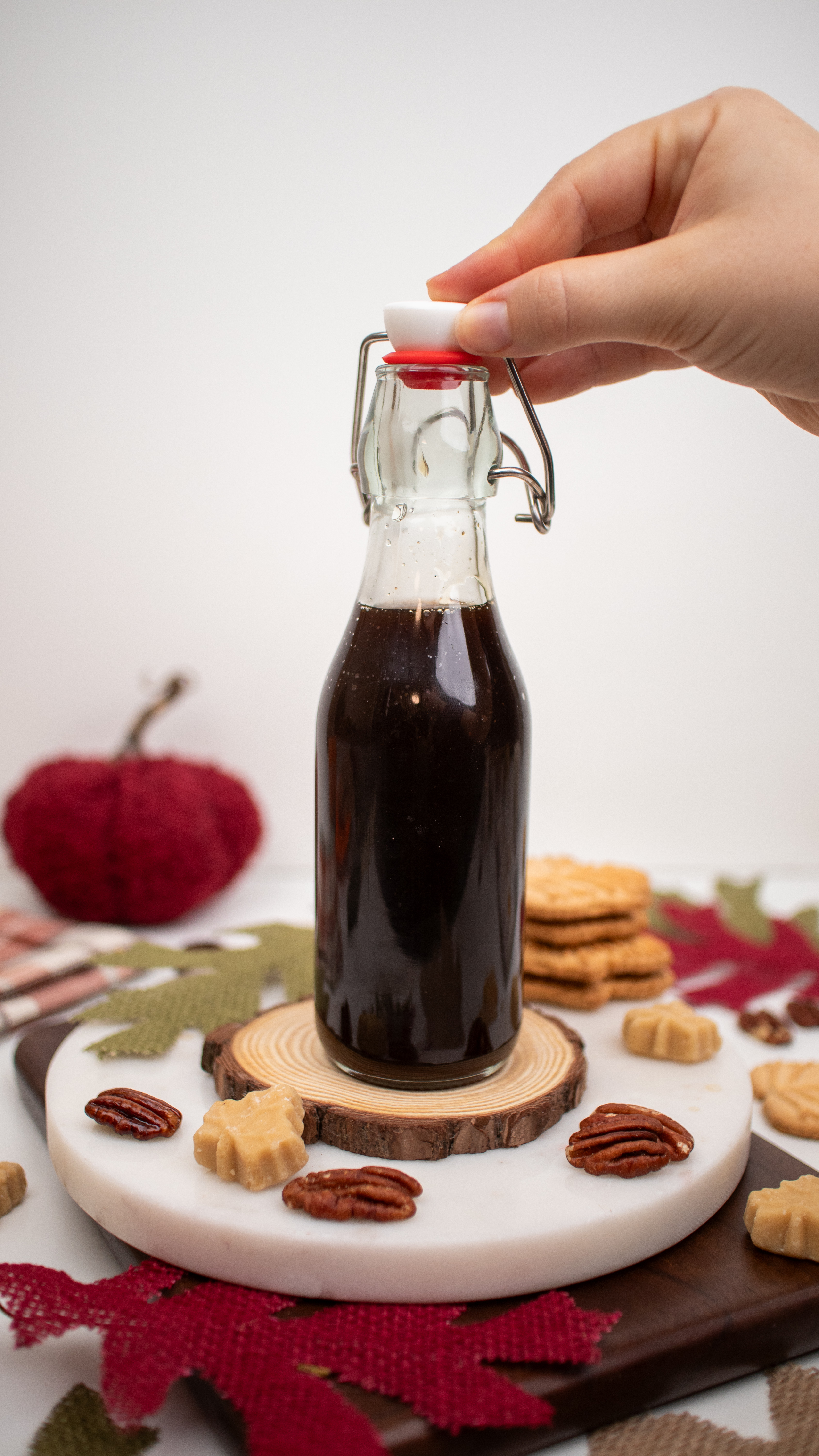 Homemade Maple Bourbon Pecan Pie Syrup