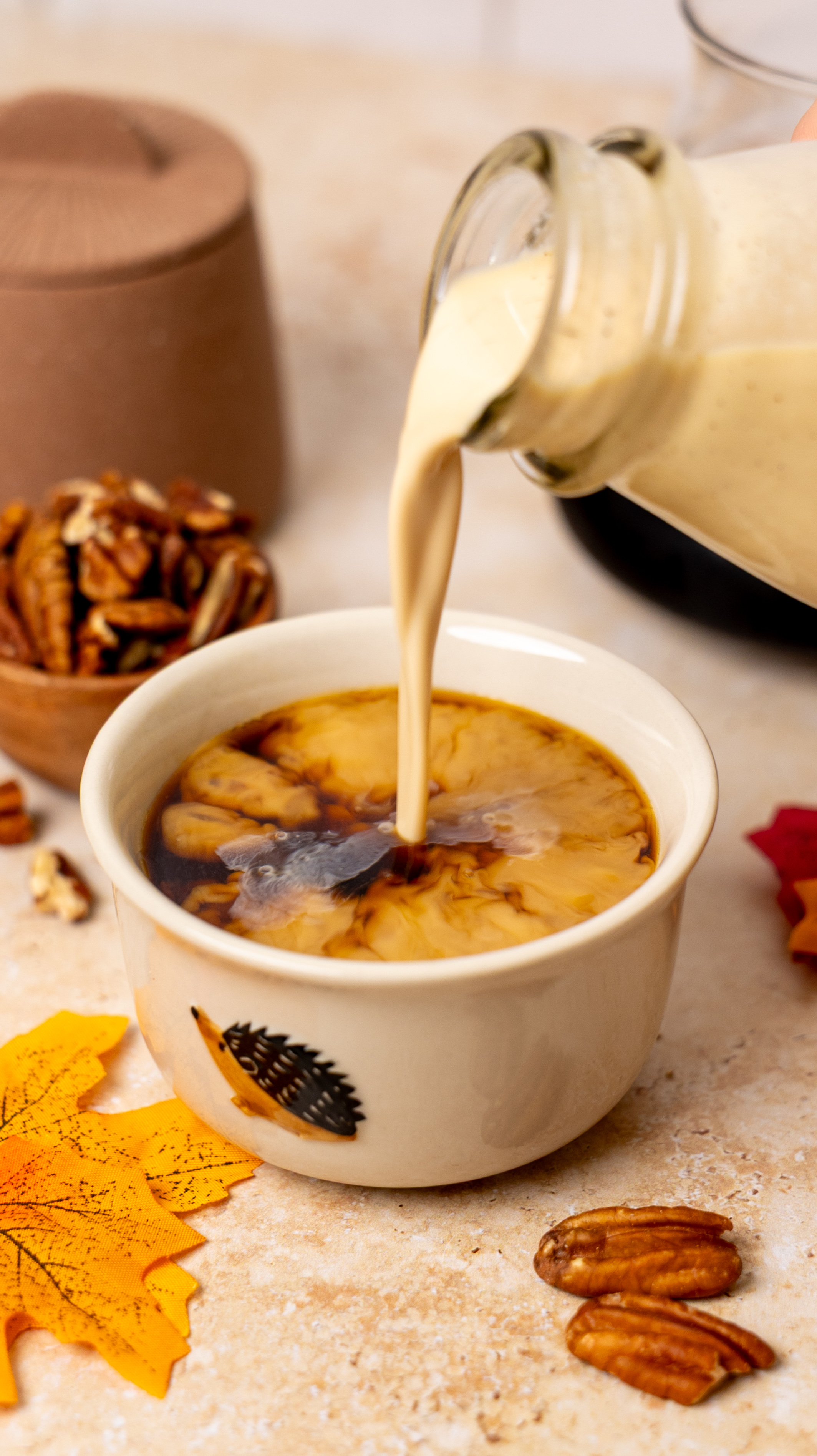 Homemade Maple Pecan Coffee Creamer